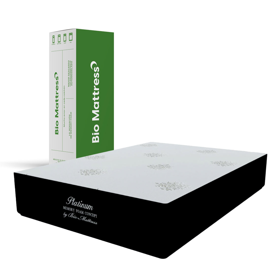 Bio Mattress Colchón Platinum 34 cm de altura. Tecnología Transition Foam y Therapeutic Memory Foam para dar soporte, mantener la columna alineada  y reducir puntos de presión. (Queen)
