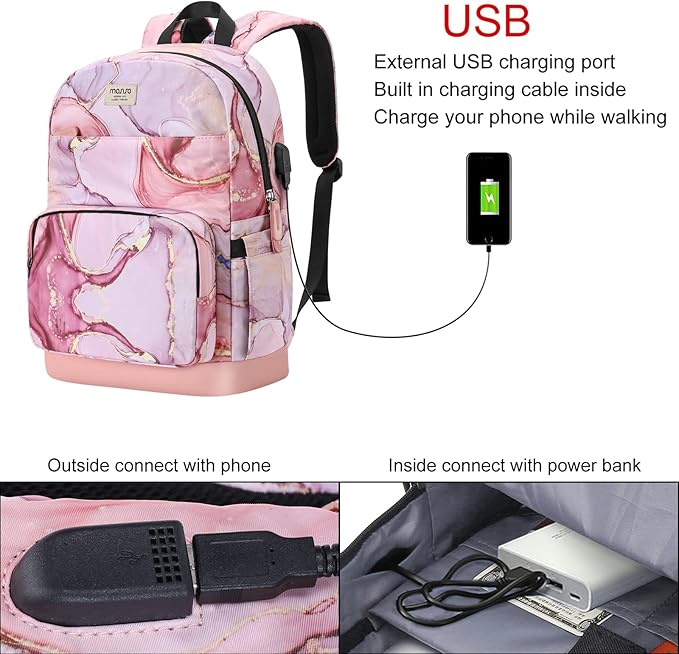 A MOSISO 15.6-16 Pulgadas 20L Mochila para Portátil para Mujer,Poliéster Antirrobo Casual Daypack Bolsa