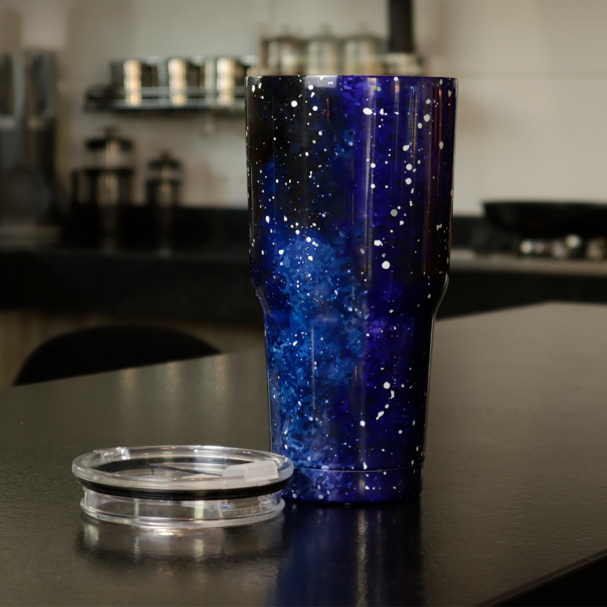 Termo metálico Ilios innova 30 oz Color azul Diseño galaxia