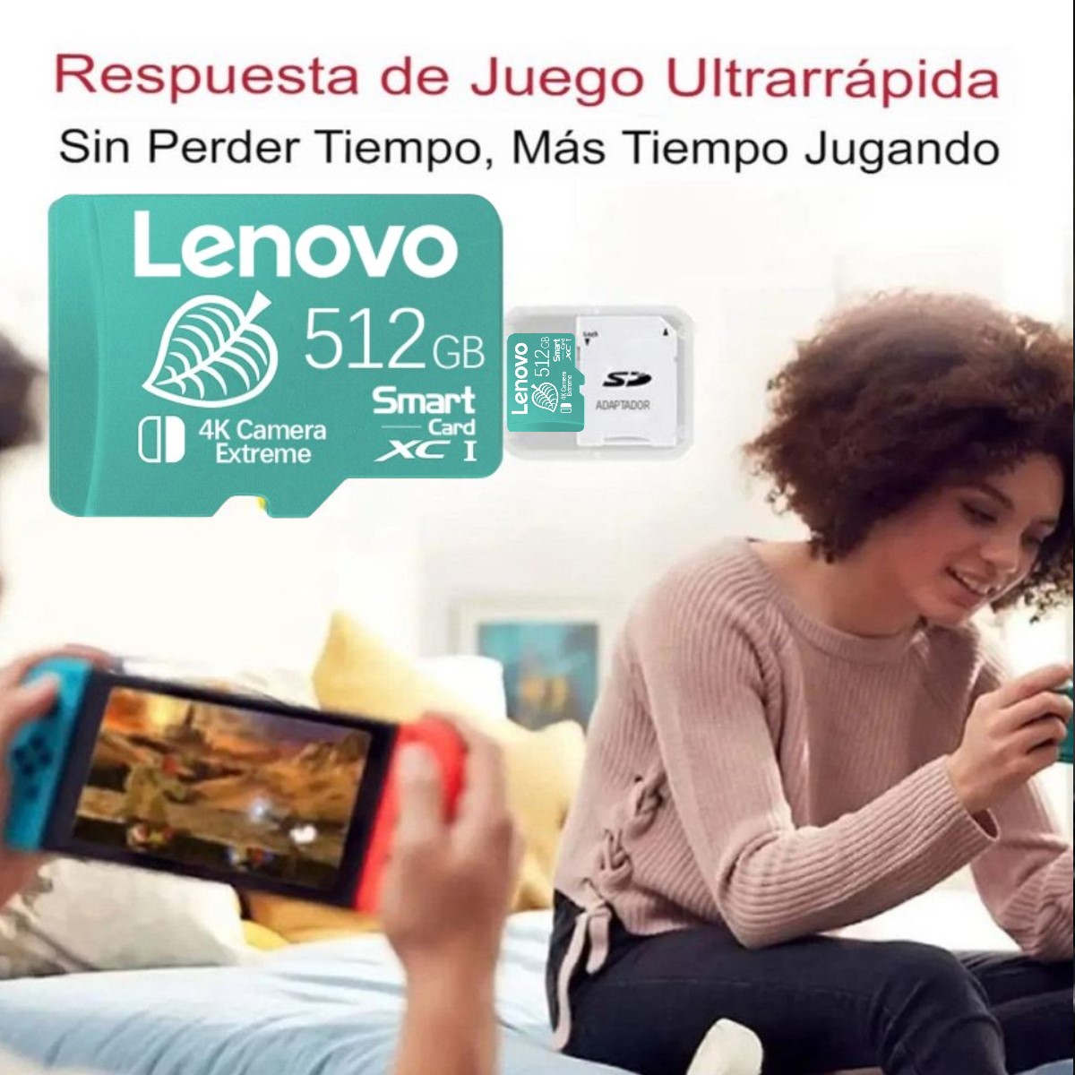 Lenovo tarjeta memoria  Micro TF SD alta velocidad 512GB usb pc lap gamer