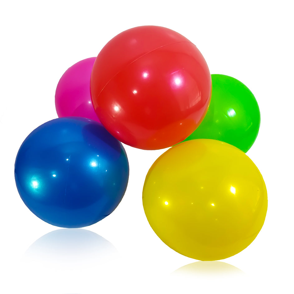 48 Pelotas de plástico de 22cm lisas con colores surtidos 