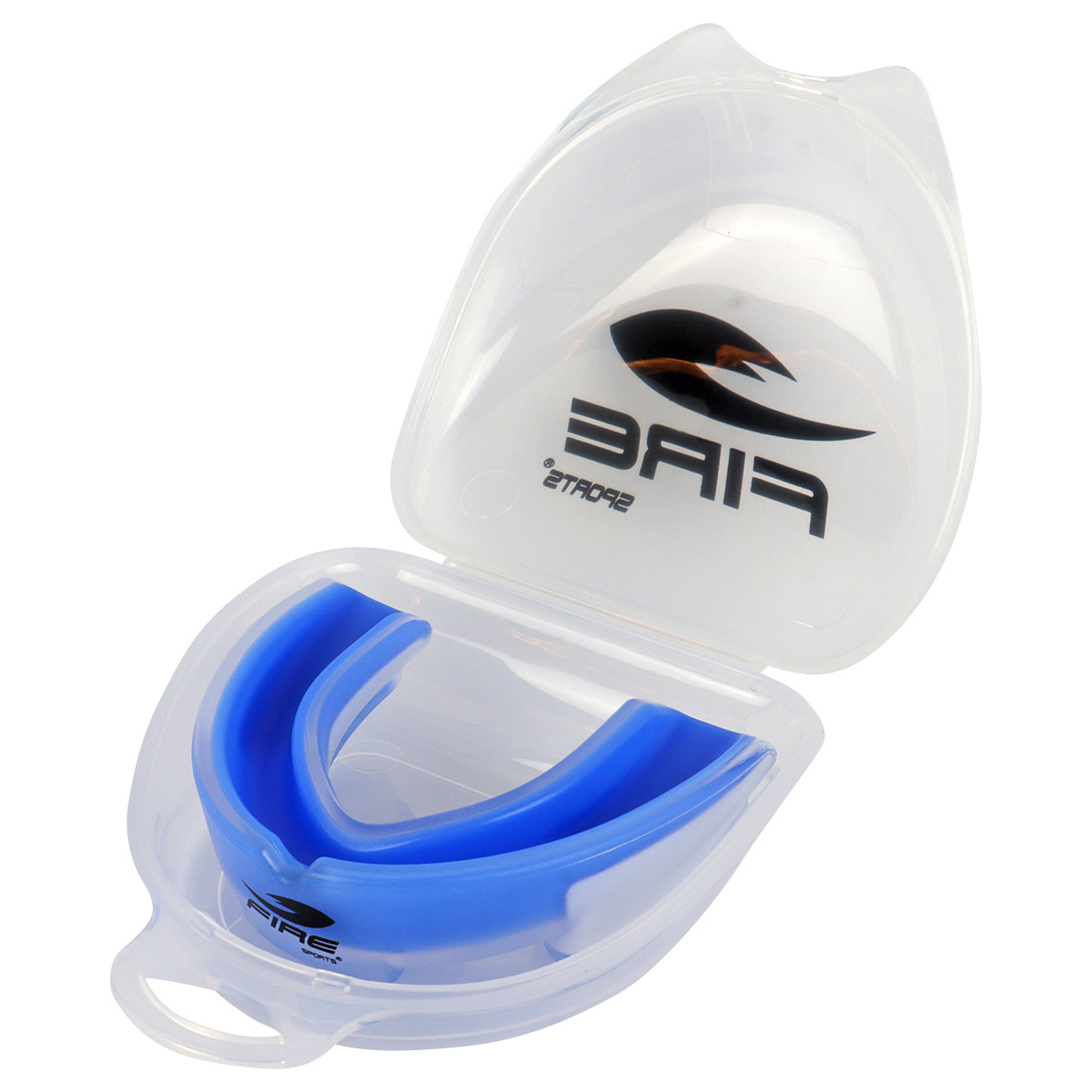 Protector bucal Fire Sports bicolor moldeable para box y artes marciales Azul