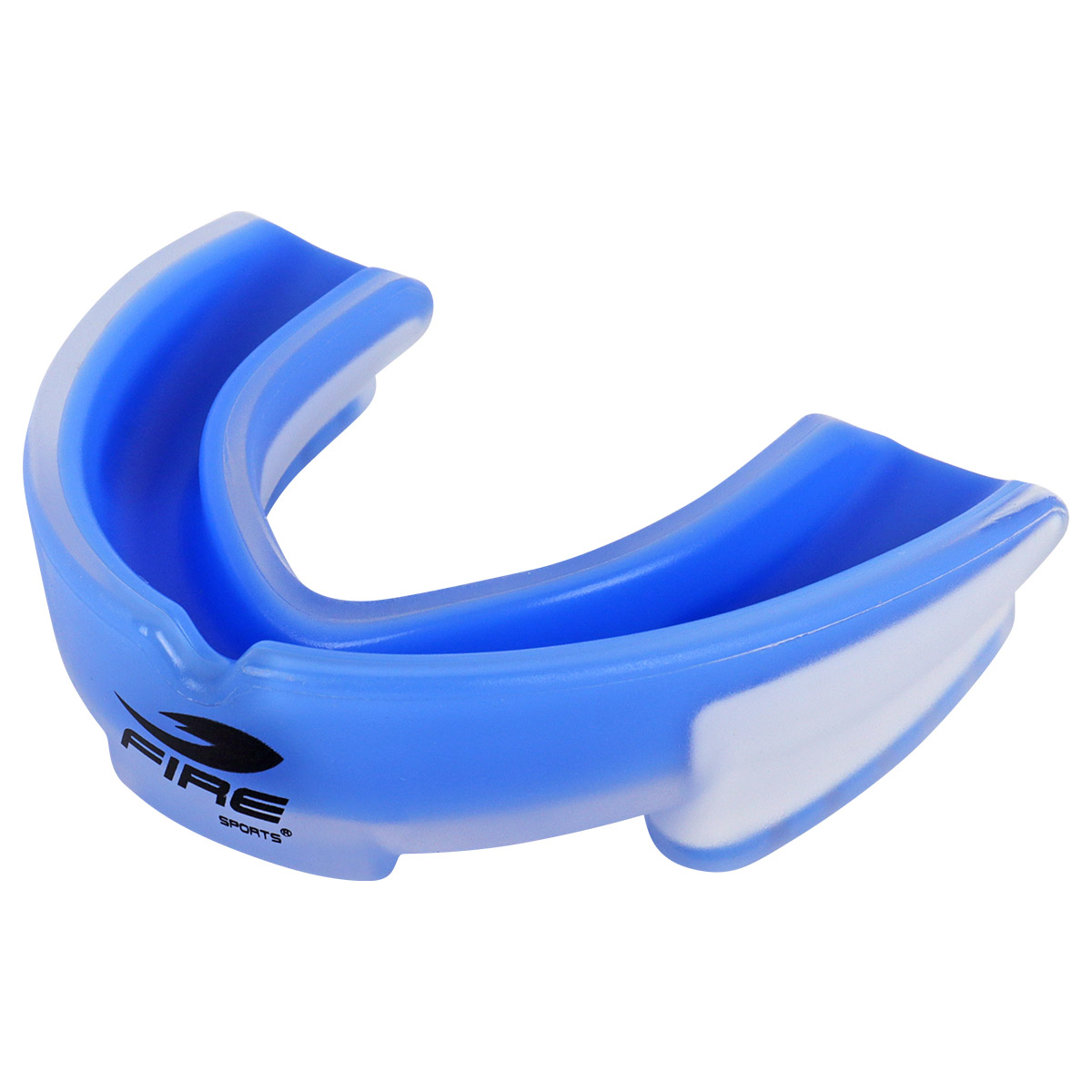Protector bucal Fire Sports bicolor moldeable para box y artes marciales Azul