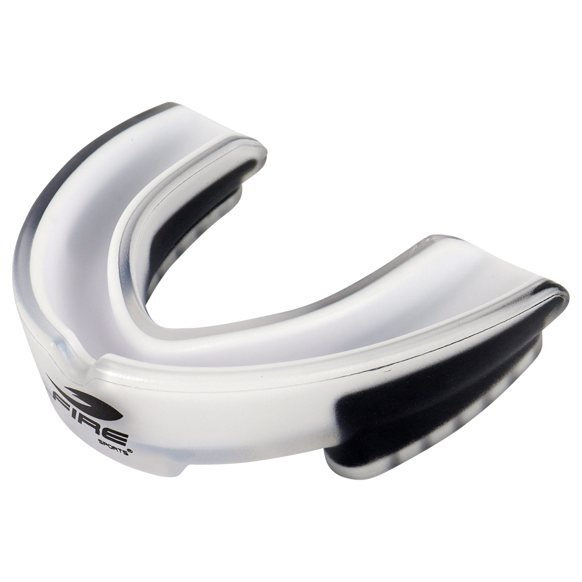 Protector bucal Fire Sports bicolor moldeable para box y artes marciales Blanco
