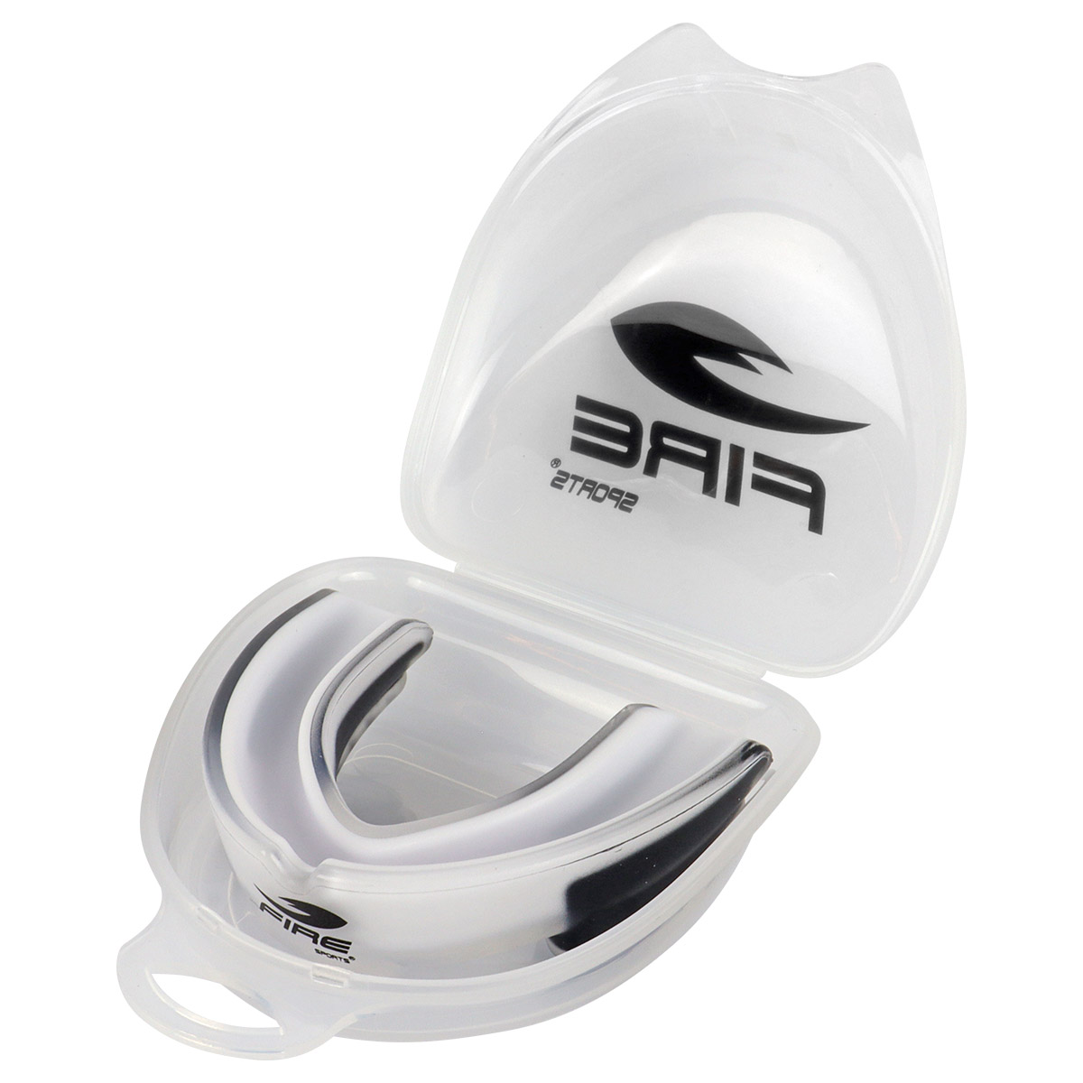 Protector bucal Fire Sports bicolor moldeable para box y artes marciales Blanco
