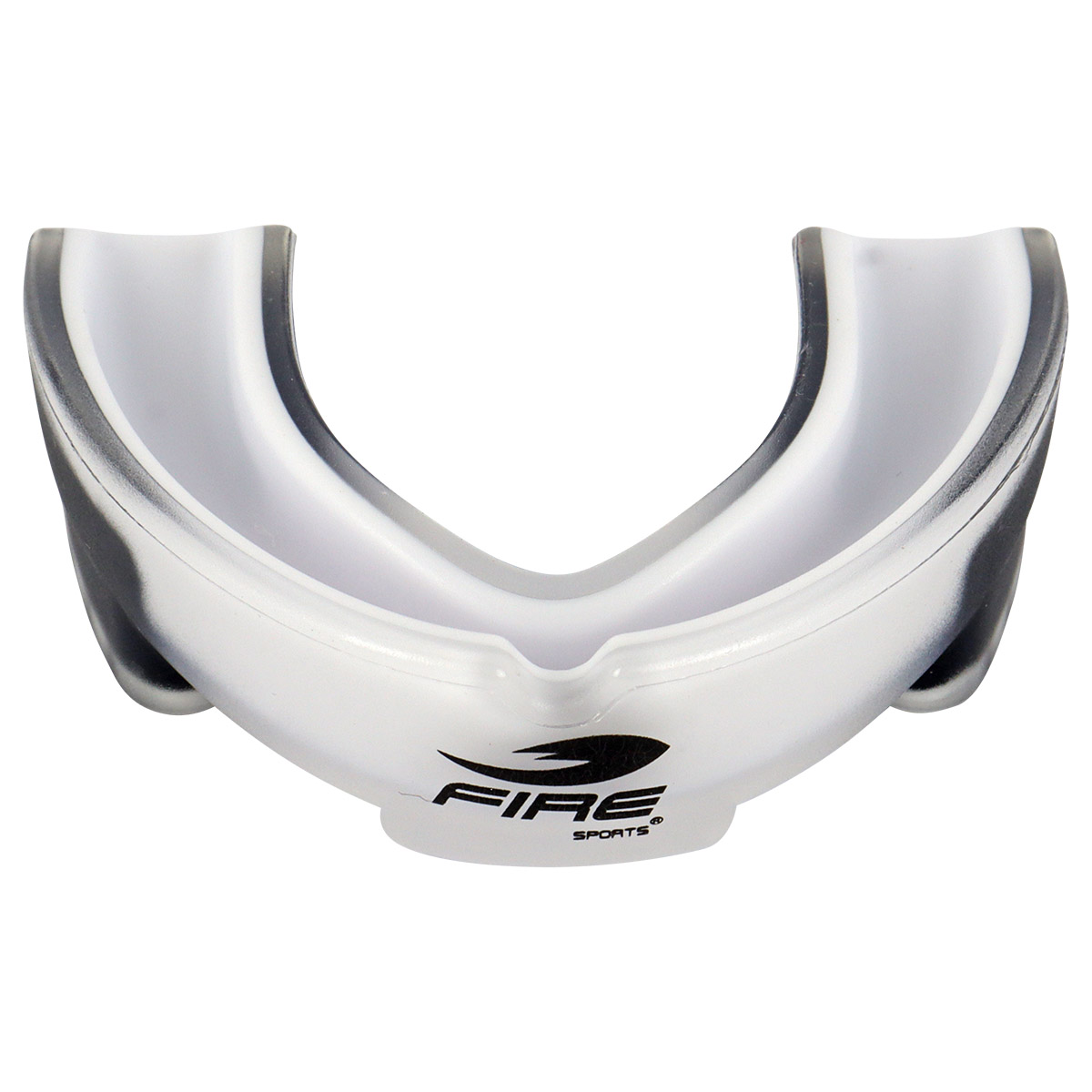 Protector bucal Fire Sports bicolor moldeable para box y artes marciales Blanco