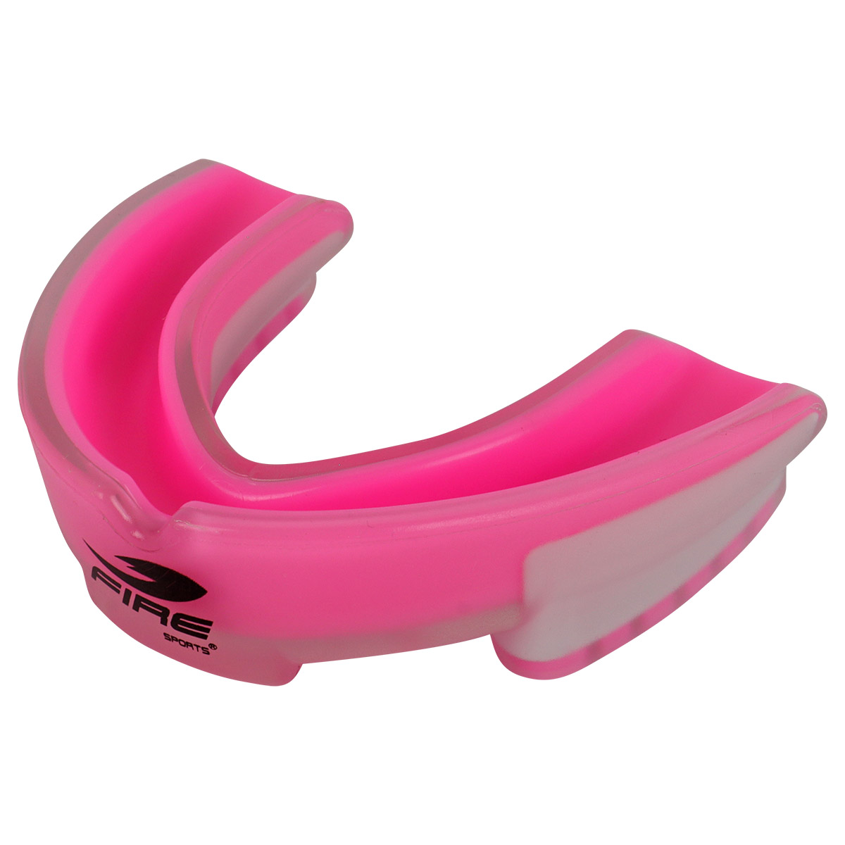 Protector bucal Fire Sports bicolor moldeable para box y artes marciales Rosa