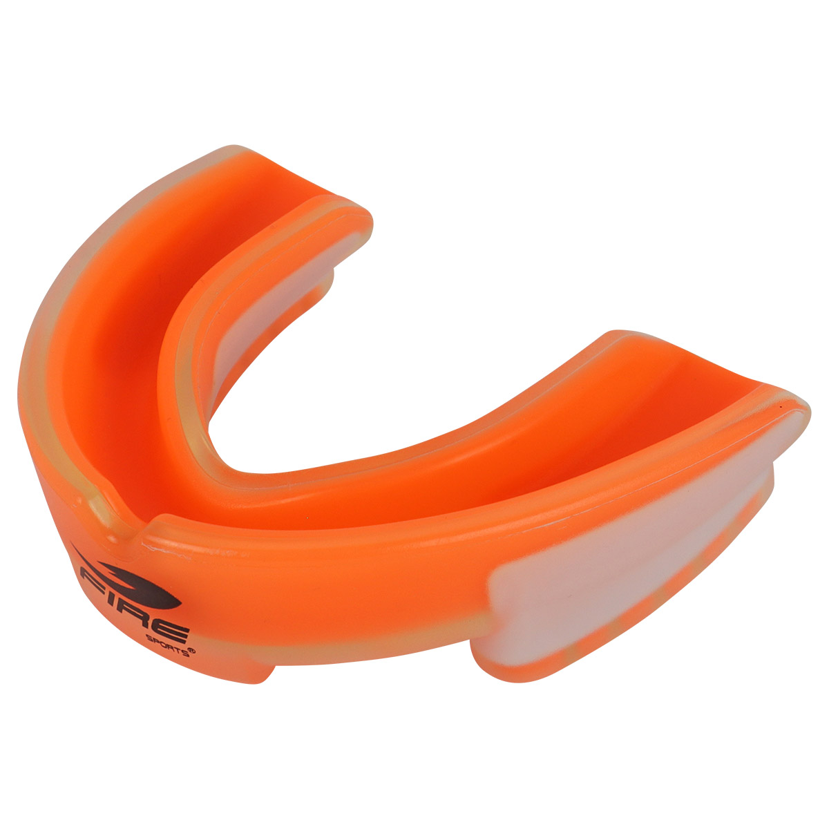 Protector bucal Fire Sports bicolor moldeable para box y artes marciales Naranja
