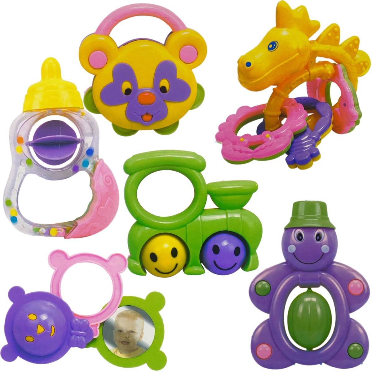 6 Sonajas Con Sonido Cascabel Diferentes Modelos Baby Series