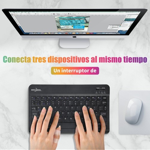 Teclado Inalámbrico Bluetooth Para iPad Android Pc NEGRO