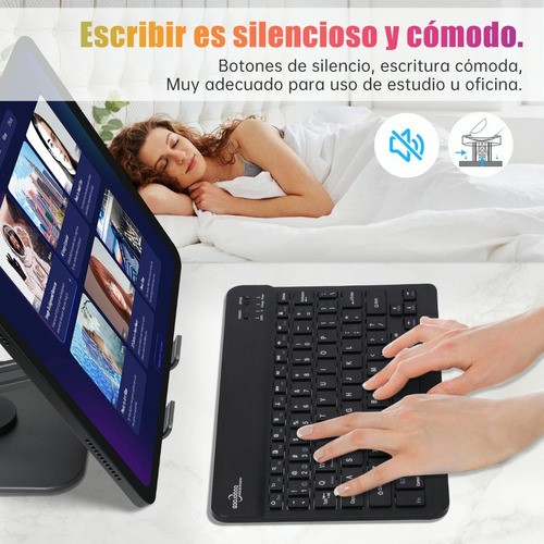Teclado Inalámbrico Bluetooth Para iPad Android Pc NEGRO