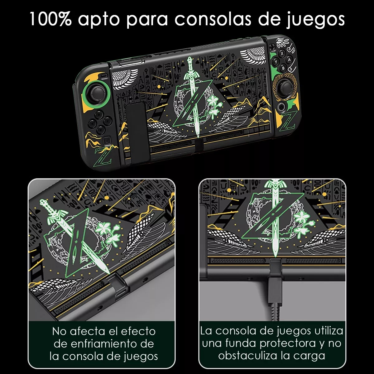 Funda Protector Nintendo Switch Mario Zelda Con Joycon Gomas
