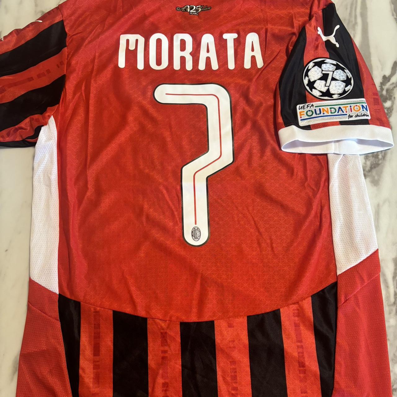 Nuevo! Jersey AC Milan 2024/2025 Titular Local Champions Alvaro Morata 7 Talla XL