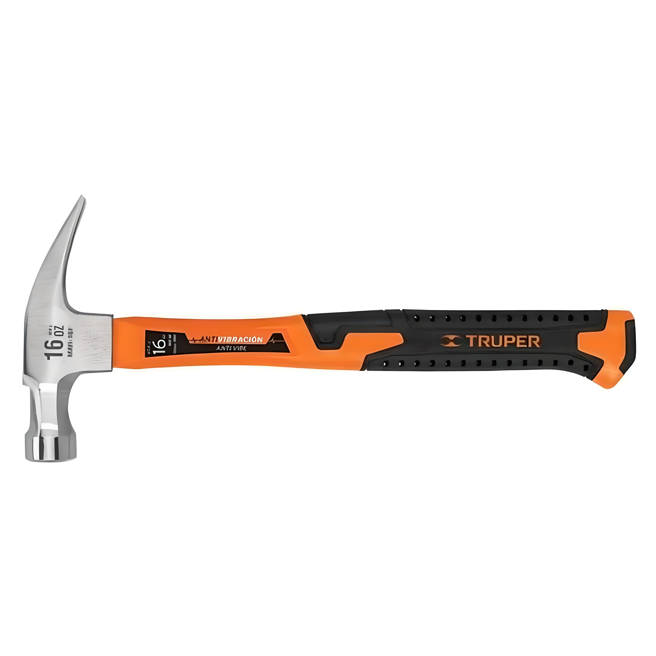 Martillo Uña Recta, 16oz, Mango Fibra De Vidrio Truper 19997