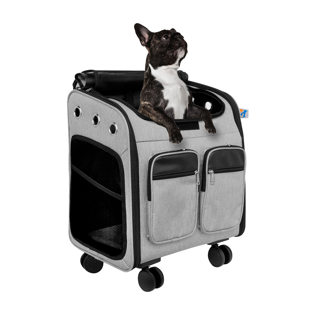 Transportadora para Perro o Gato Pet Boutique con Ruedas Dobles, Ventilación y Mango Ajustable, comodidad y Fácil Transporte