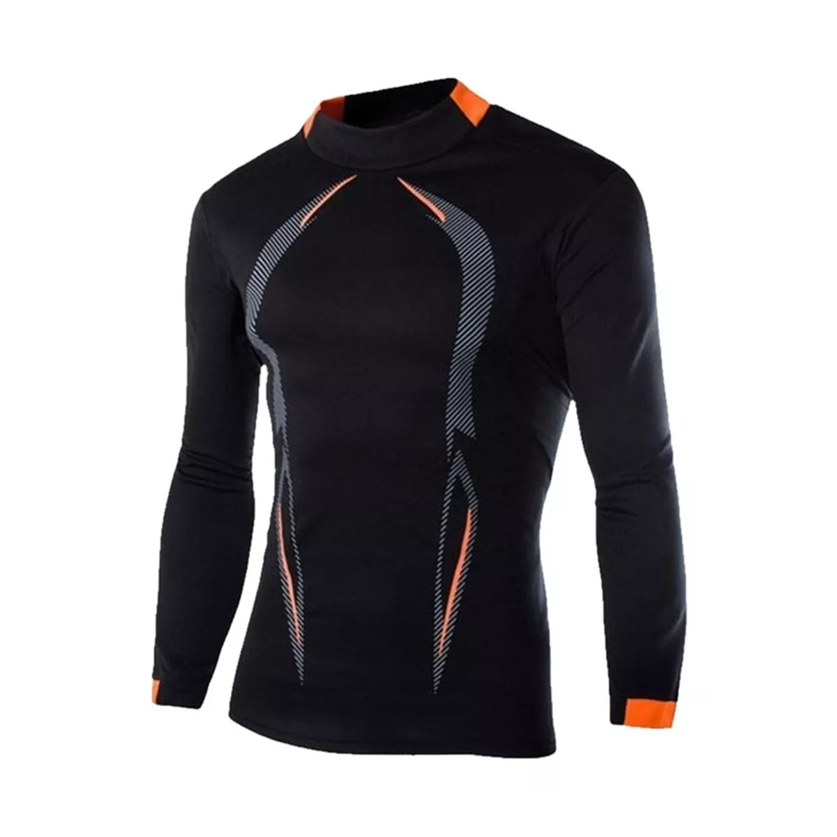 Playera Licra Deportiva Correr Compresión Manga Larga Gym Negro M