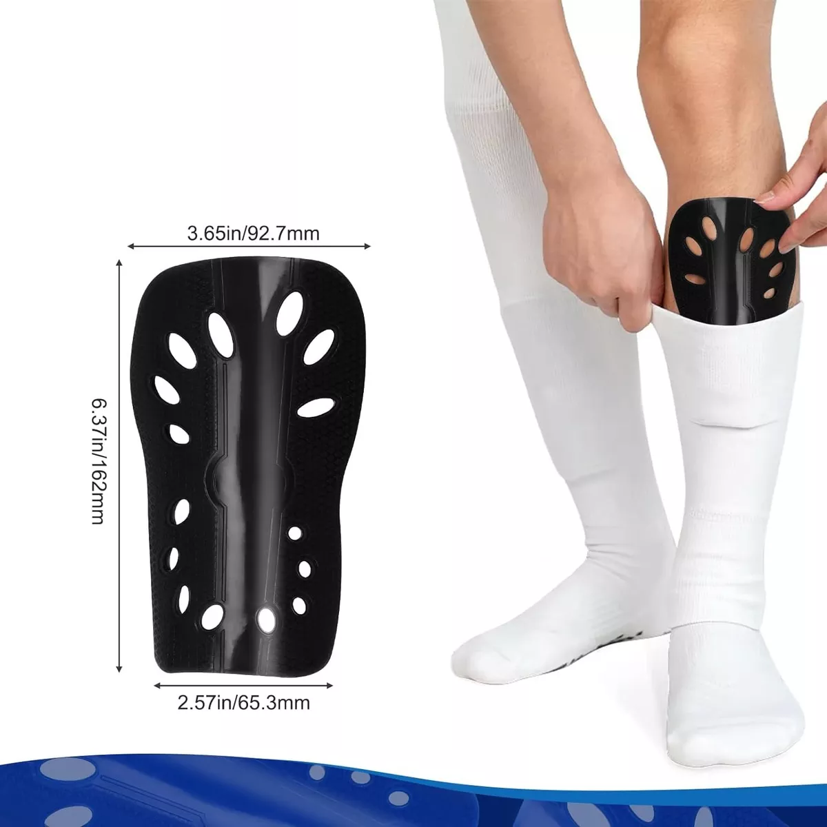 Set 10 Pares Espinilleras Futbol/espinilleras De Futbol Negro