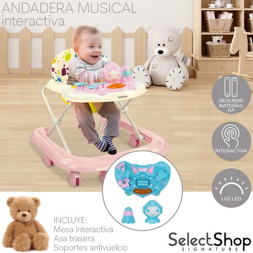 Andadera Musical Bebé Juguetes Interactiva Plegable Portátil