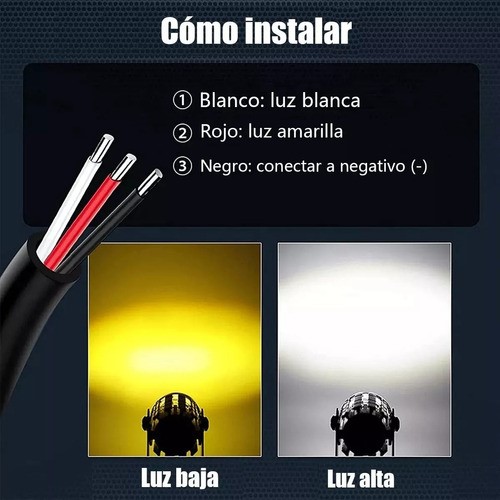 Faros Luces Led Para Motos Auto Doble Color Impermeable Par