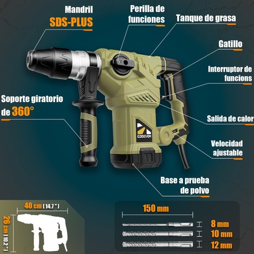 Rotomartillo Cincelador Industrial Sds Edoevom VERDE