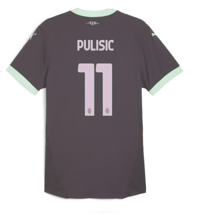 Nuevo! Jersey AC Milan 2024/2025 Tercero 3ero Gris Christian Pulisic 11 Talla XL