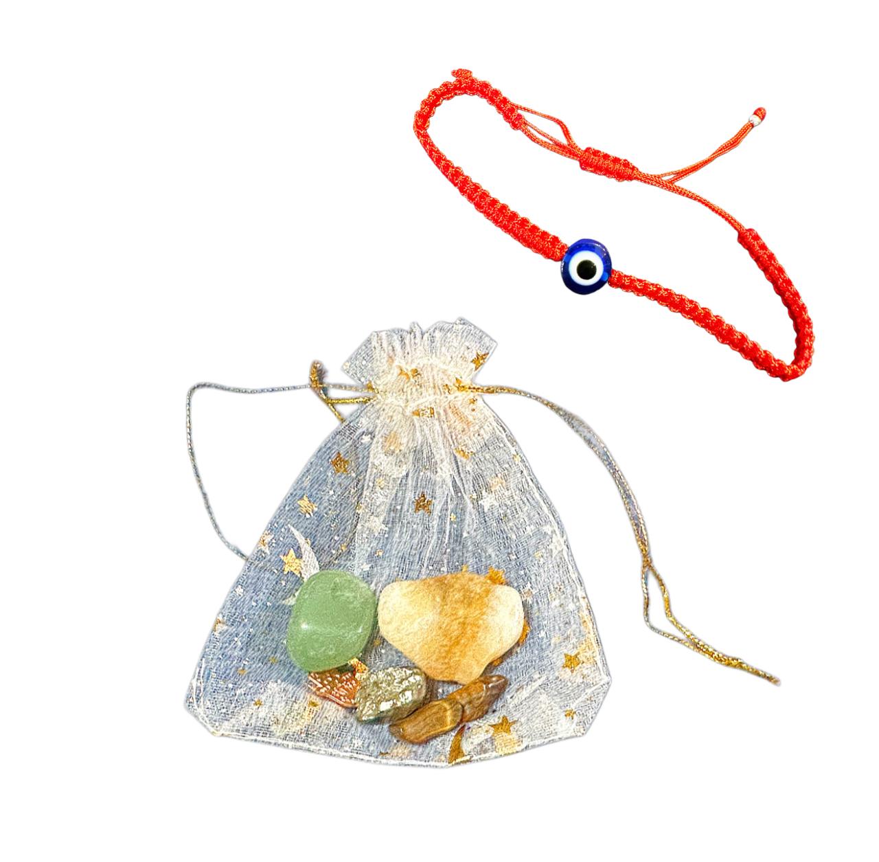 Kit de Cuarzos para la Abundancia: La Energía que Necesitas para Atraer Riqueza y Éxito  GRATIS pulsera ojo turco