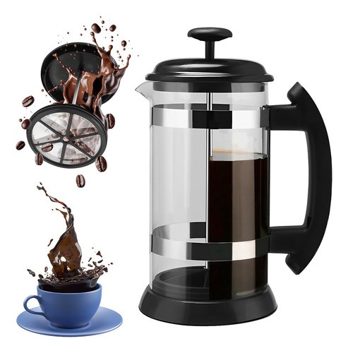 Cafetera Prensa Francesa De Acero Inoxidable Y Vidrio 1 Lt