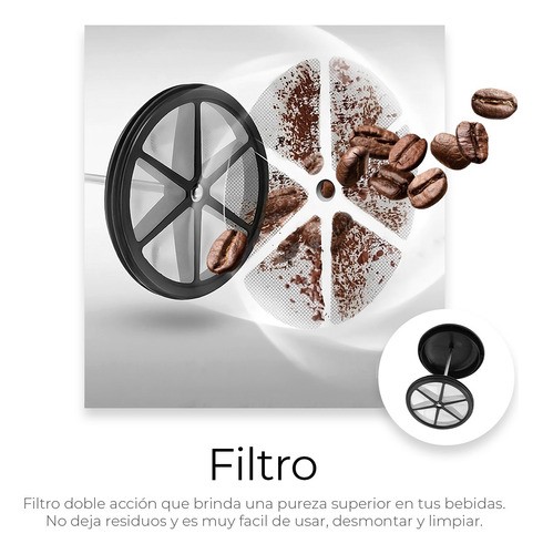 Cafetera Prensa Francesa De Acero Inoxidable Y Vidrio 1 Lt