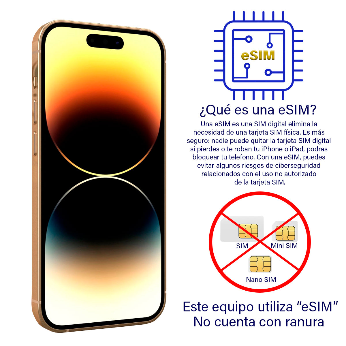Apple iPhone 14 Pro 256 Gb Dorado Reacondicionado Grado A eSIM