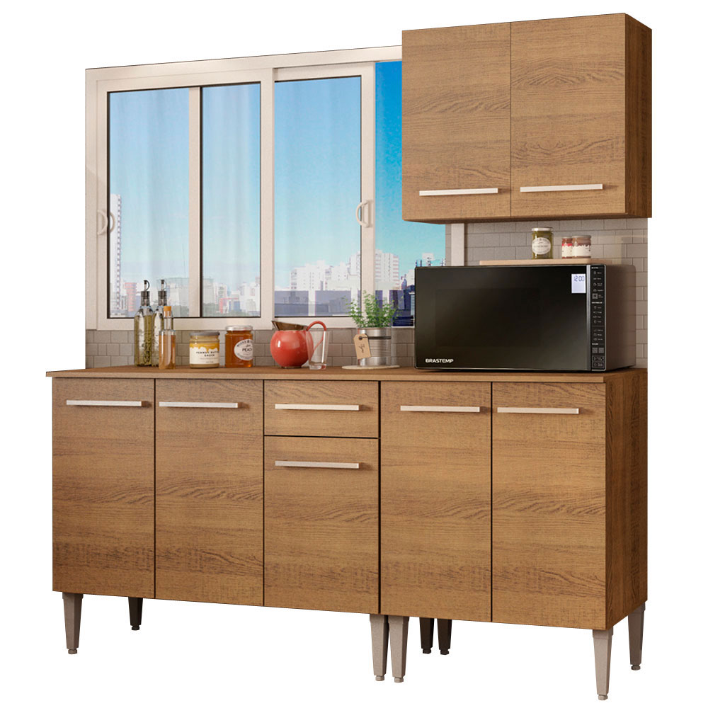 Cocina Integral Modular 169cm Madesa Emilly Free Marrón 01