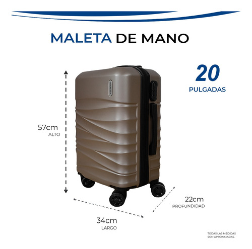 Maleta De Mano Rigida 20 Pulgadas Con Ruedas 360 Gravita