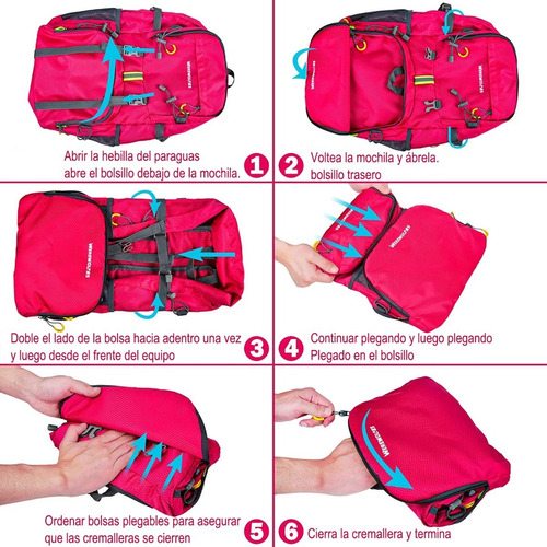 Mochila De Senderismo Para Acampar Impermeable Plegable 35l