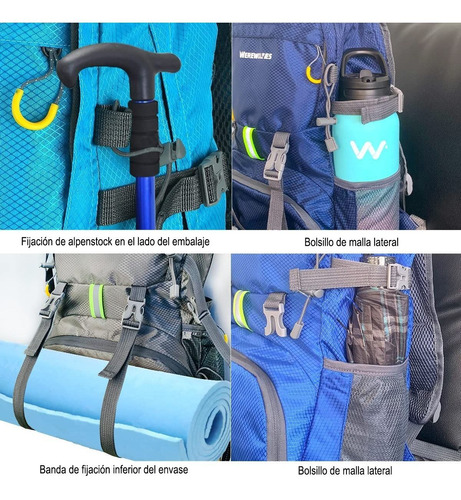 Mochila De Senderismo Para Acampar Impermeable Plegable 35l