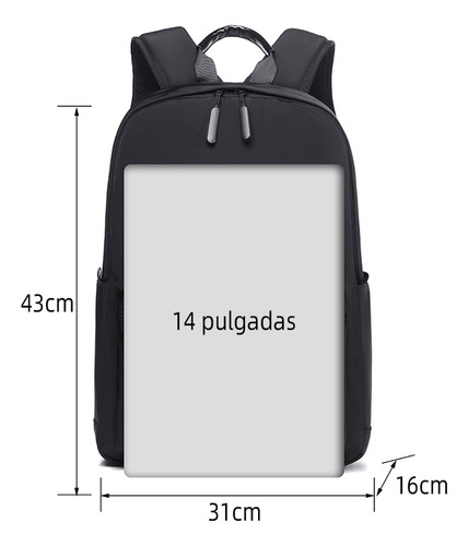 Mochila escolar Kikigoal CMF-8101BB color negro diseño lisa 32L
