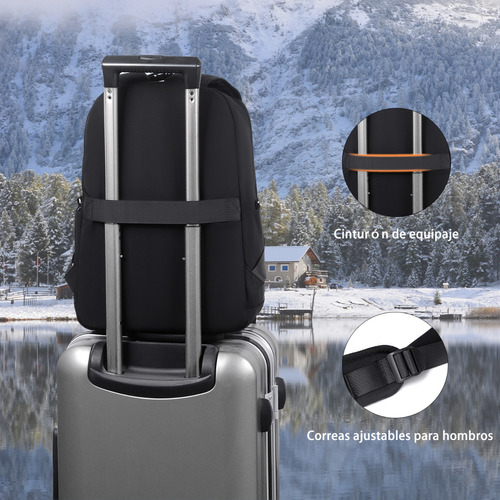 Mochila escolar Kikigoal CMF-8101BB color negro diseño lisa 32L