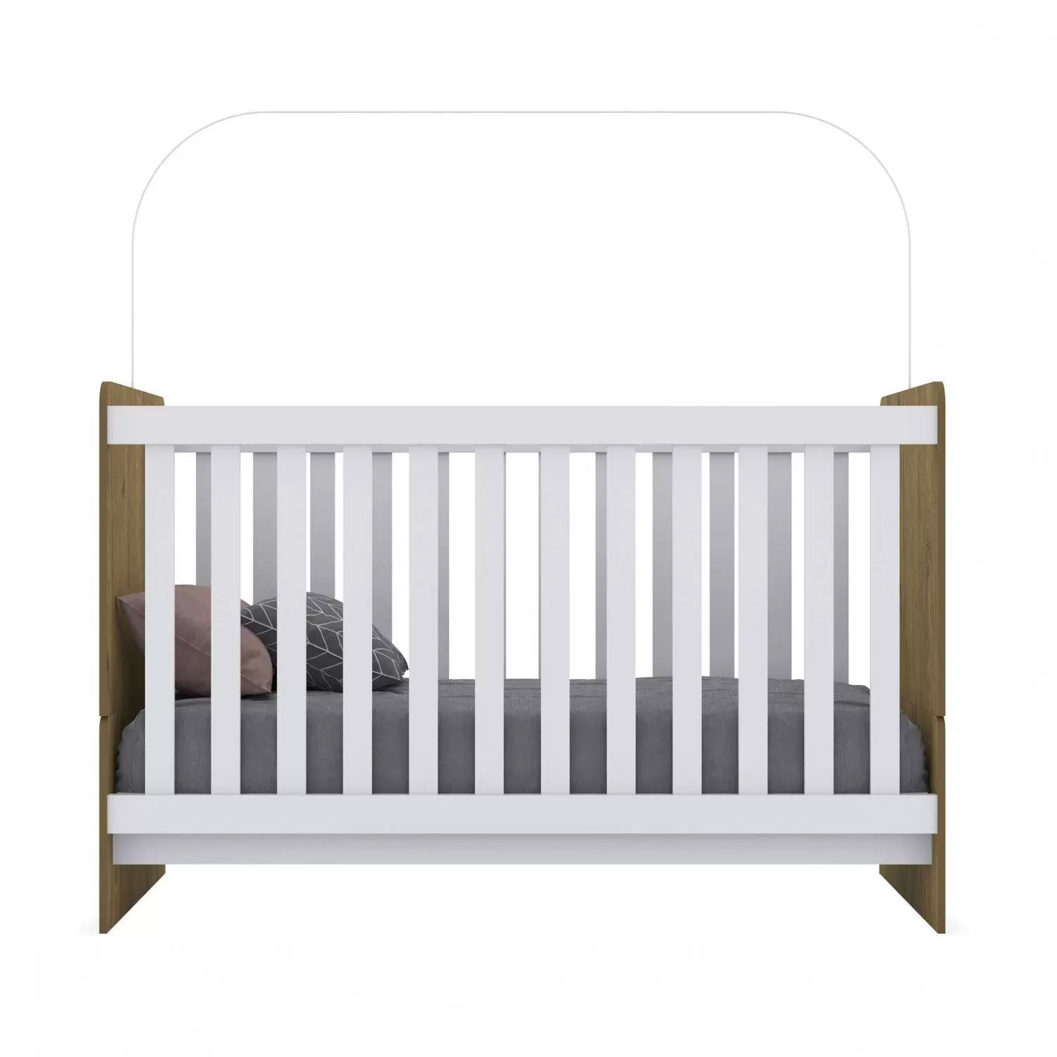 Cuna para Bebé o Niño Bossa Laberinto color Rústico/Blanco