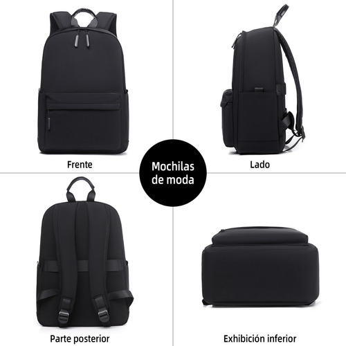 Mochila escolar Kikigoal CMF-8101BB color negro diseño lisa 32L