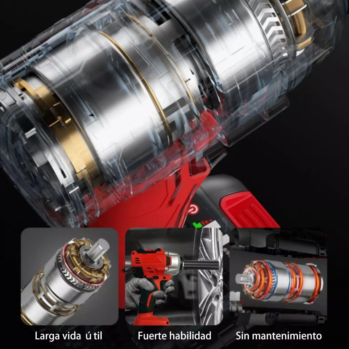 Inalambrica Llave Pistola Taladro Electrico Impacto 2batería