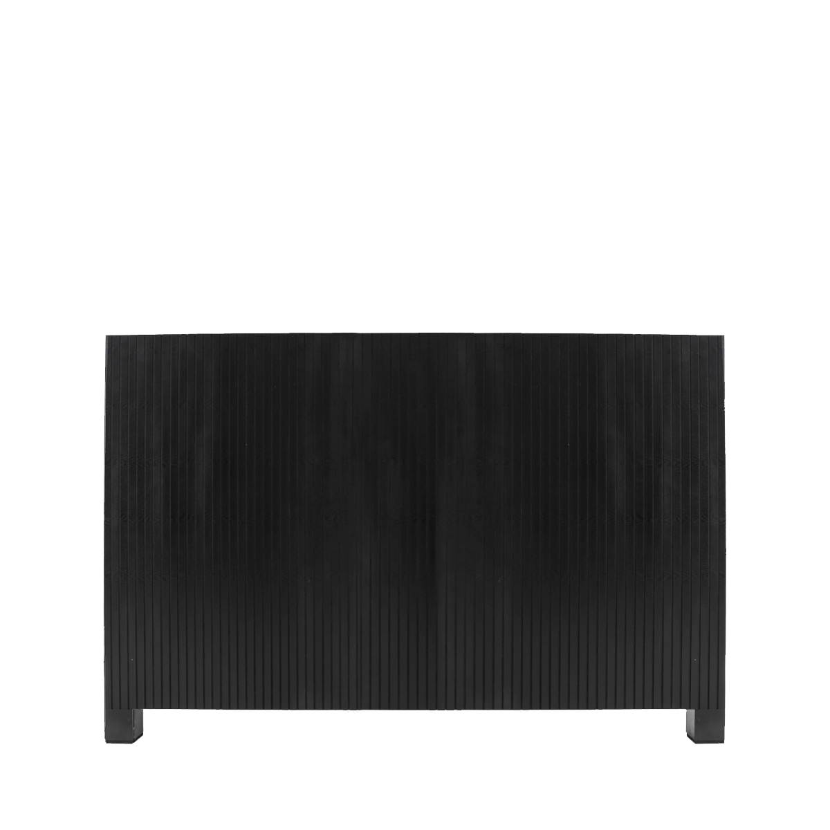 Cabecera para Cama Tamaño King y Queen Size Color Negro con Relieves Decorativos Verticales y Estructura de Madera Industrial