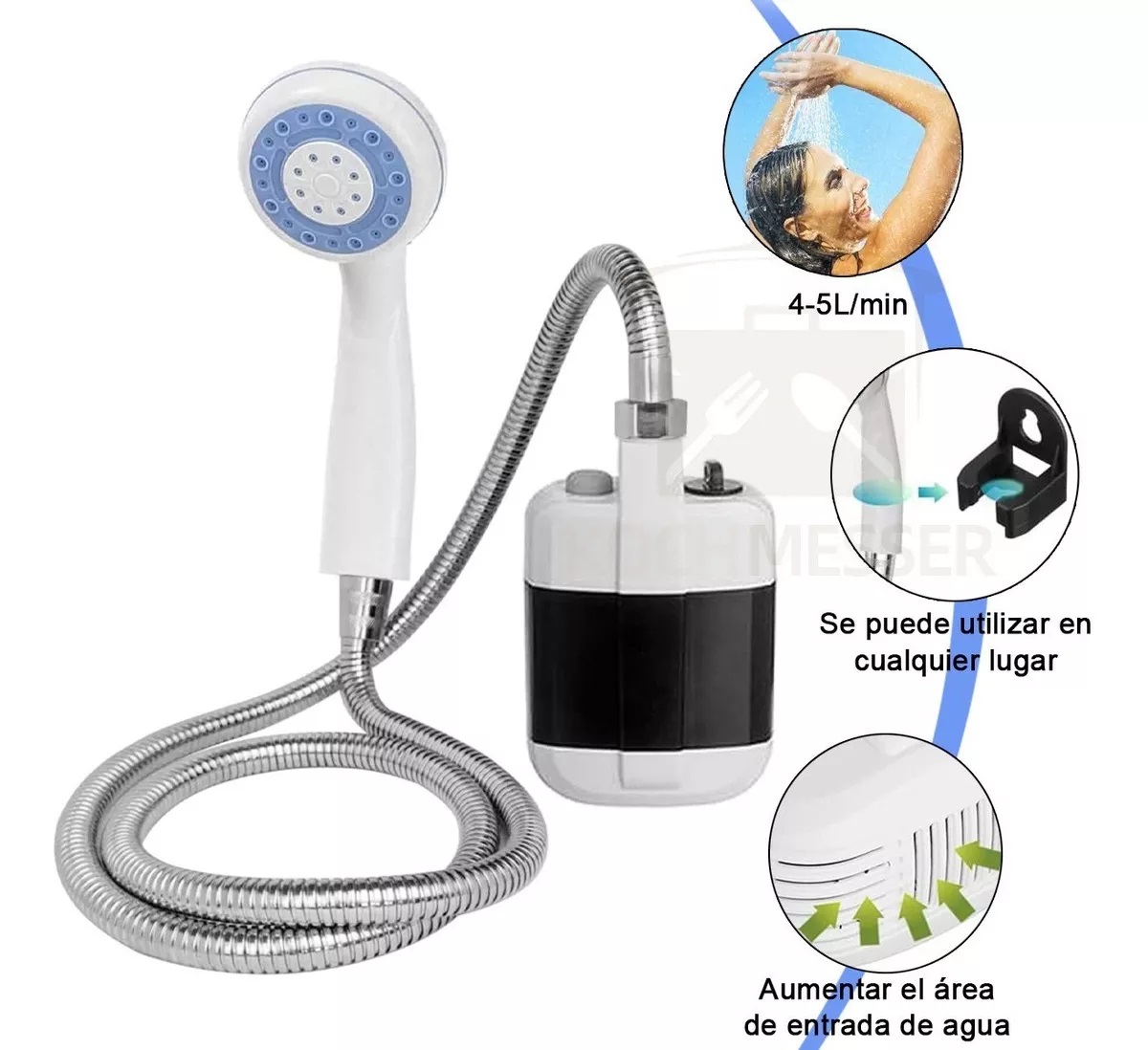 Regadera portatil ducha para exterior e interior