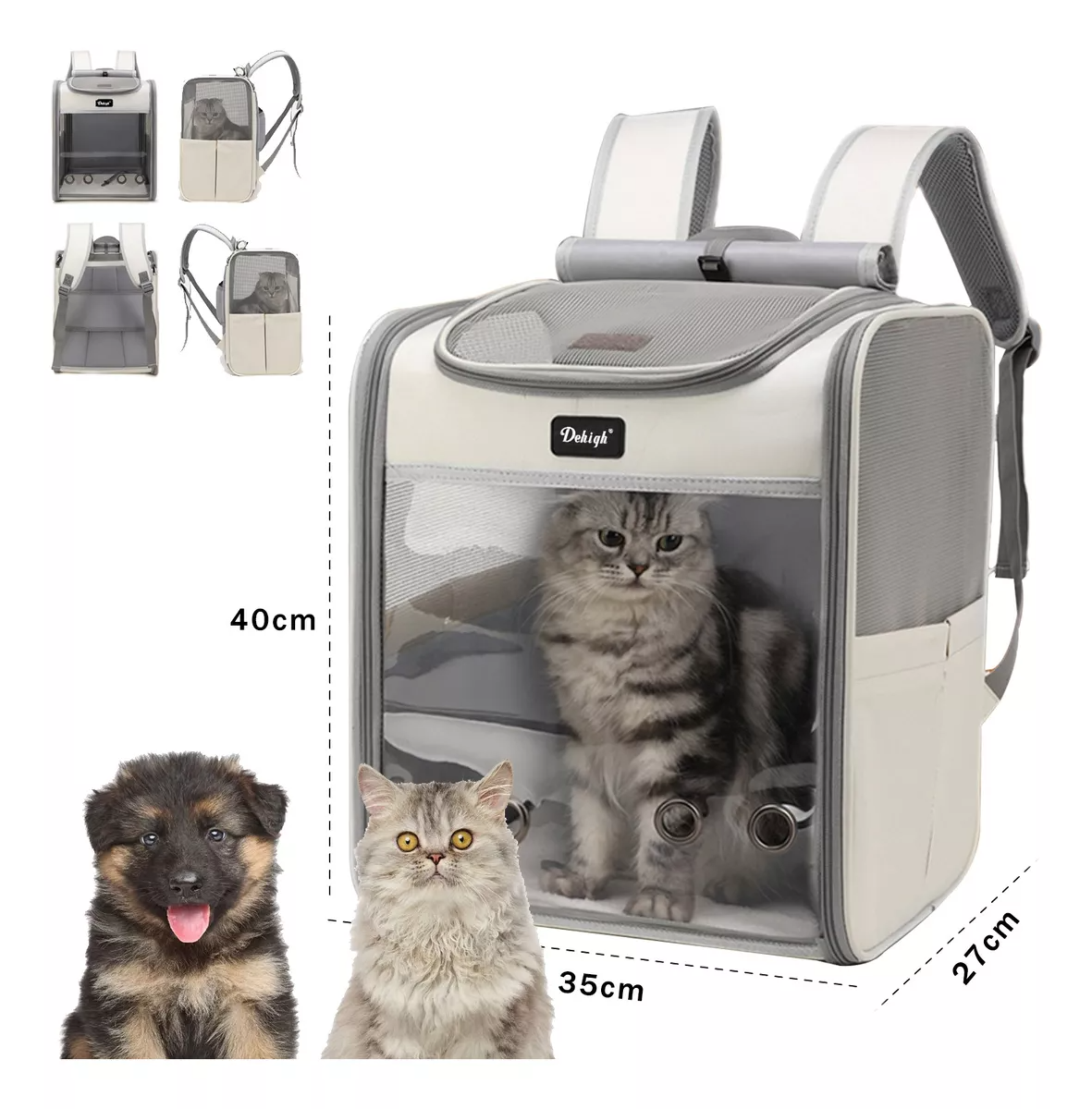 Mochila Transportadora Para Perros Gatos Mascotas Dehigh Xl