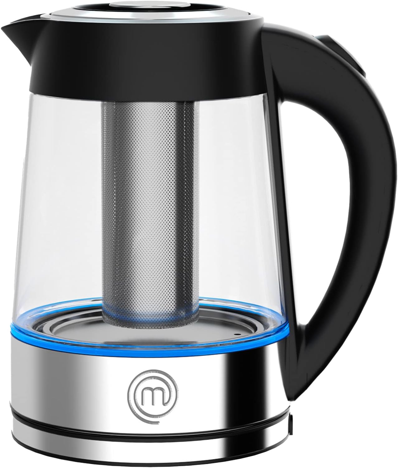 Masterchef by Hukën, Tetera Eléctrica Fuse+, Hervidor Eléctrico, Infusor Removible, Tetera de acero inoxidable Base Giratoria, 1.7 litros