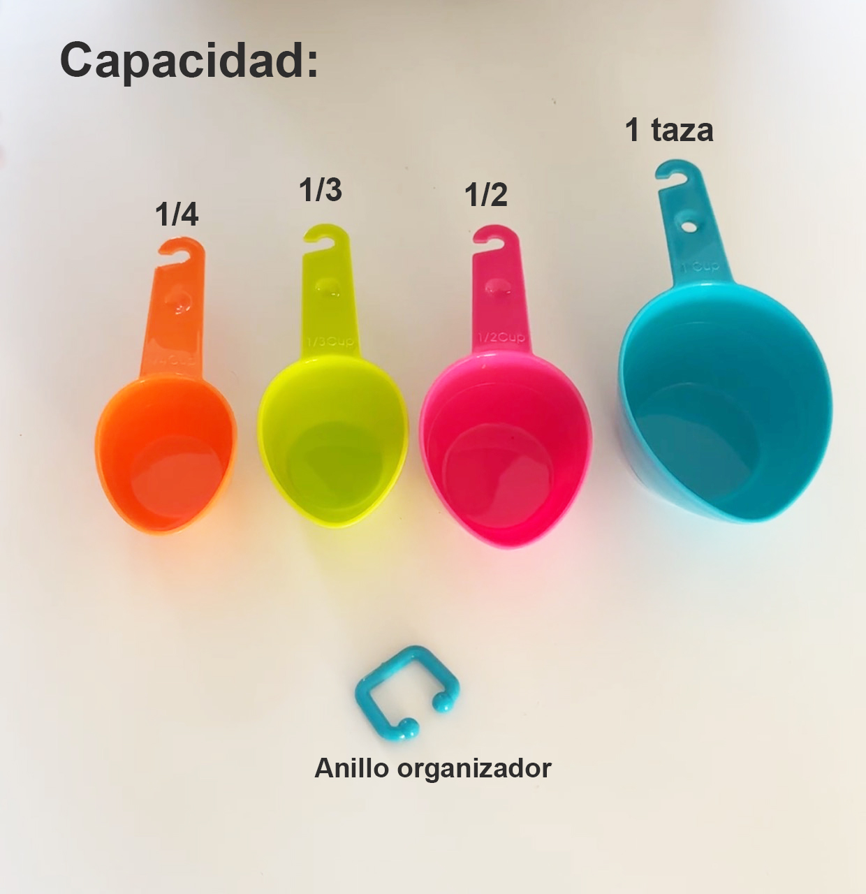  Set De 4 Contendores Herméticos De 1.9L Para Alimentos con Tazas Medidoras y Medidor de Espagueti 