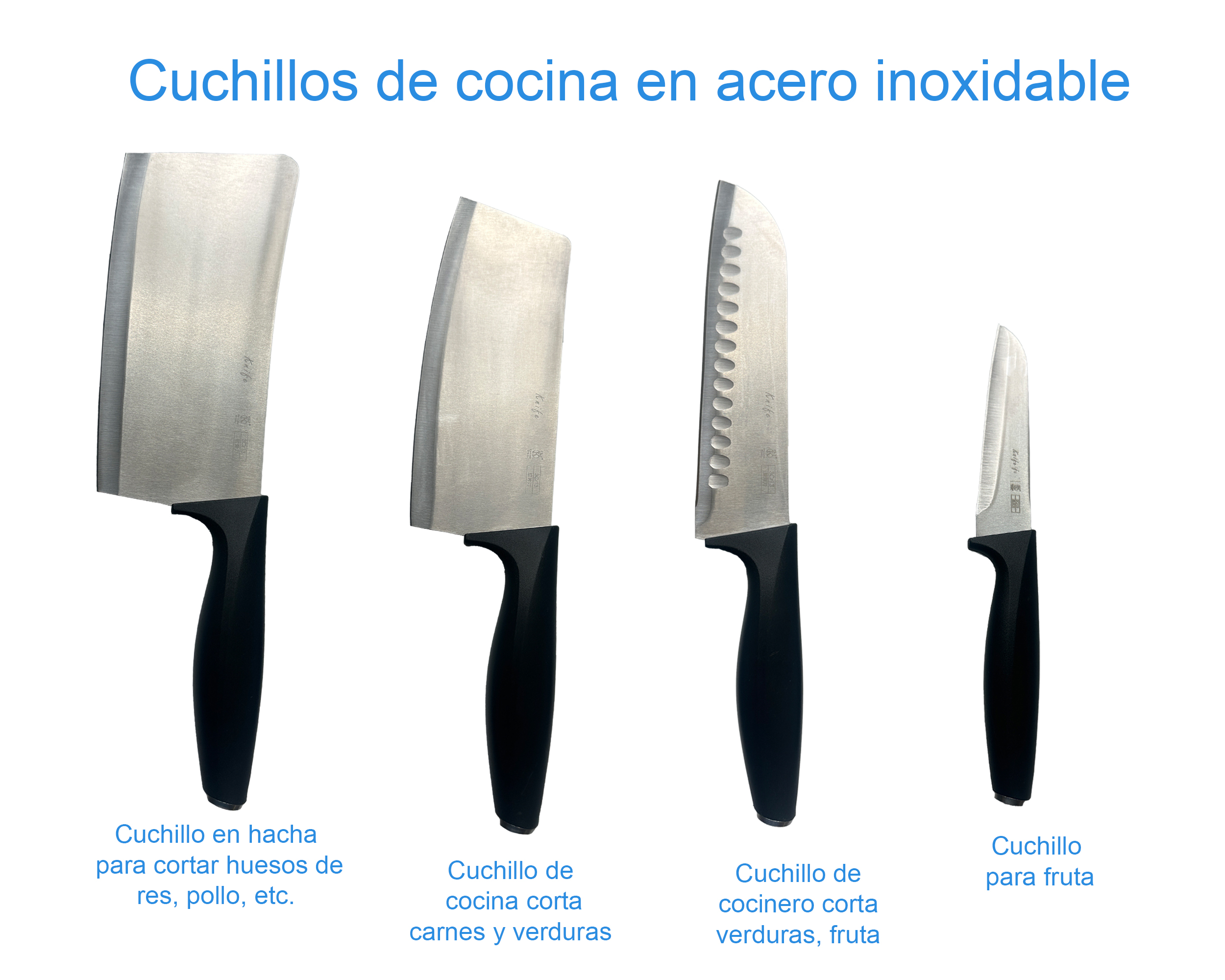 Set de 4 Cuchillos y Tijeras de Cocina con Soporte para Almacenar