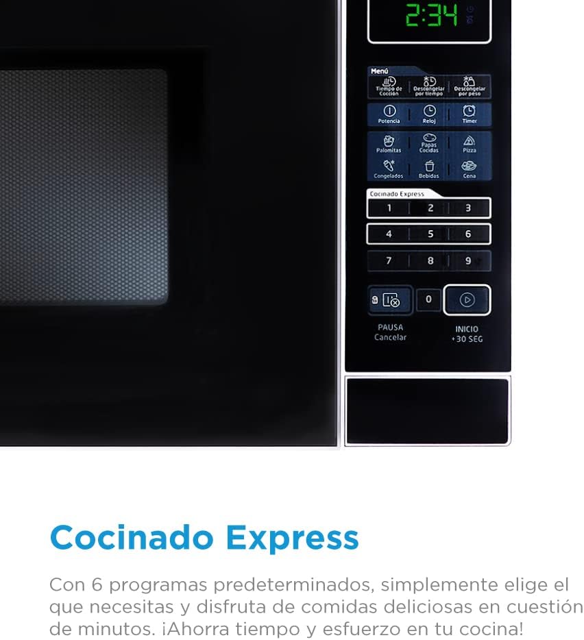 Midea Horno de Microondas 0.7 Pies Cúbicos / 20 L, Negro y Blanco, Gourmet