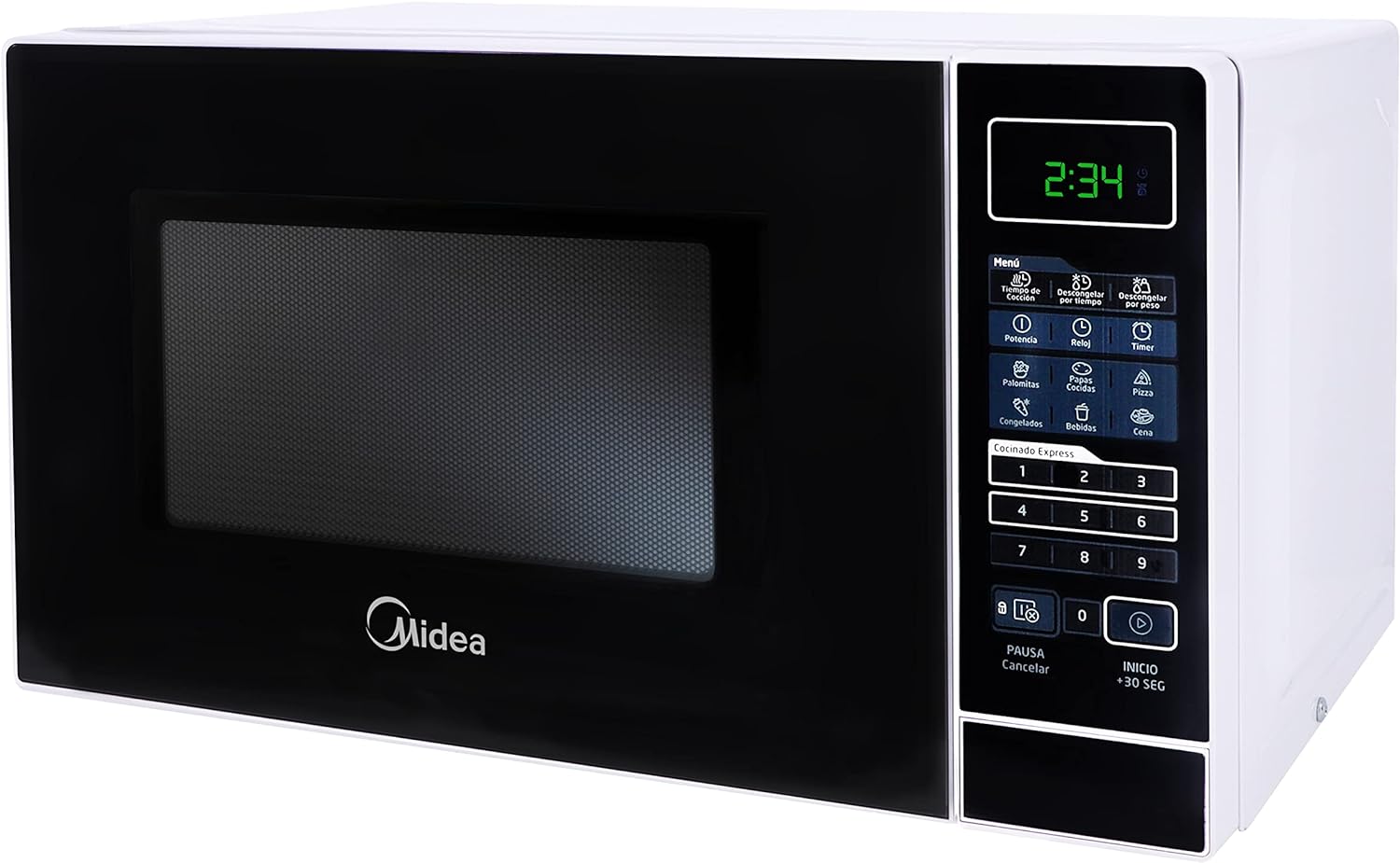 Midea Horno de Microondas 0.7 Pies Cúbicos / 20 L, Negro y Blanco, Gourmet