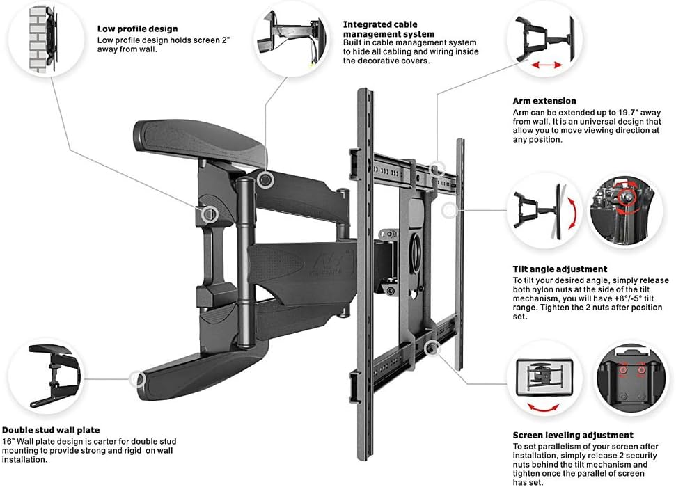 Soporte TV North Bayou P6 - Full Motion Cantilever Mount, 70 Pulgadas
