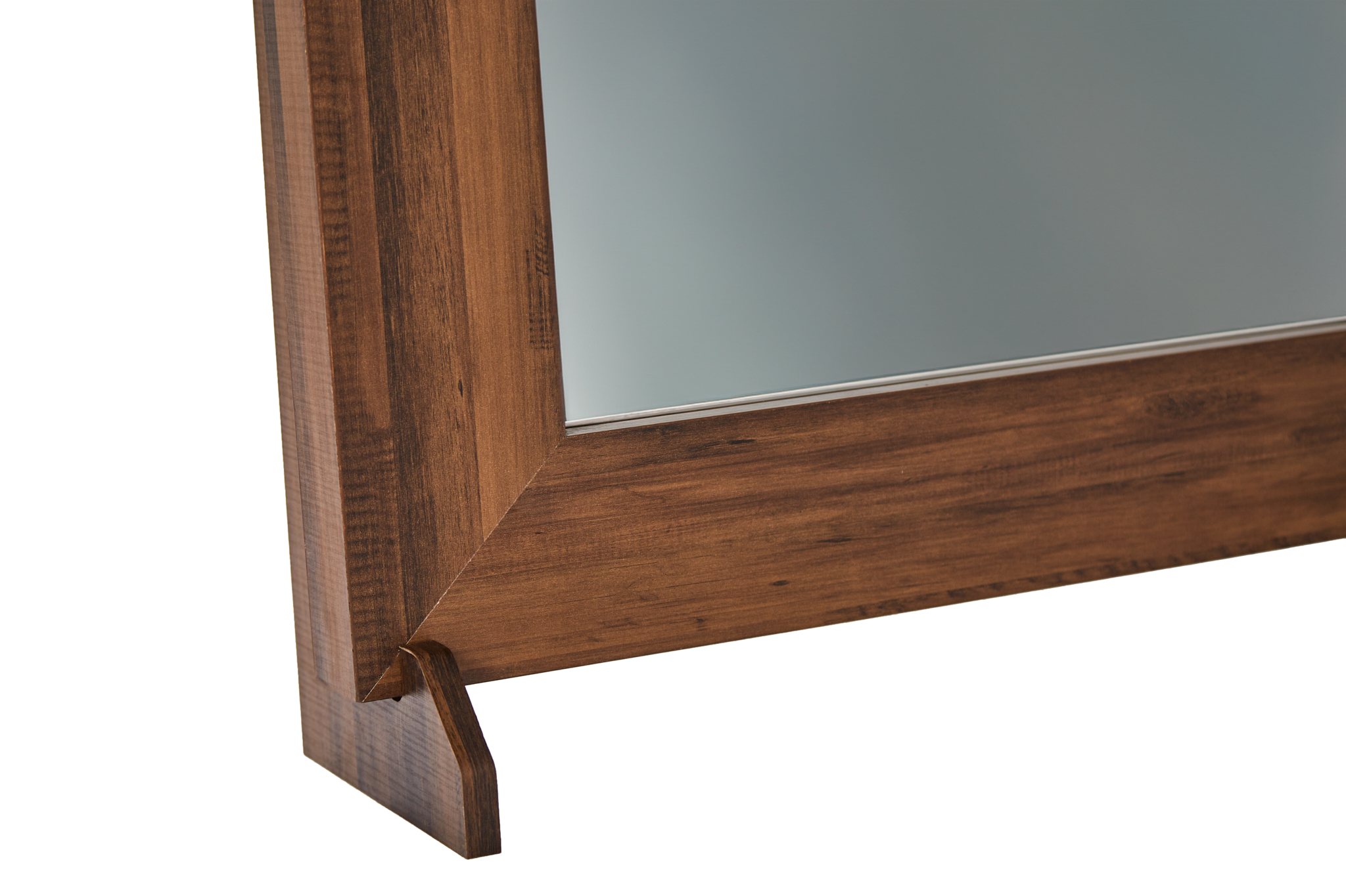Espejo con Soporte de Pie con Marco de Madera Industrializada Estílo Rústico para Decoración
