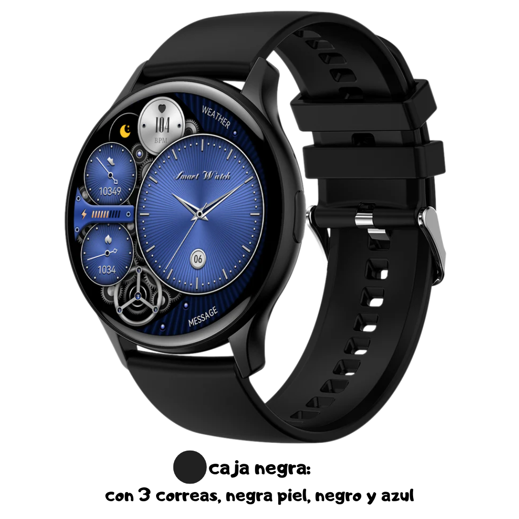 Smartwatch G-Tide R5: Responde Llamadas, Monitoreo de Salud, IP68, Más de 100 Modos Deportivos. CAJA DORADA