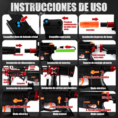 Pistola De Hidrogel M416 Lanzador Electrica Con Bolas Láser